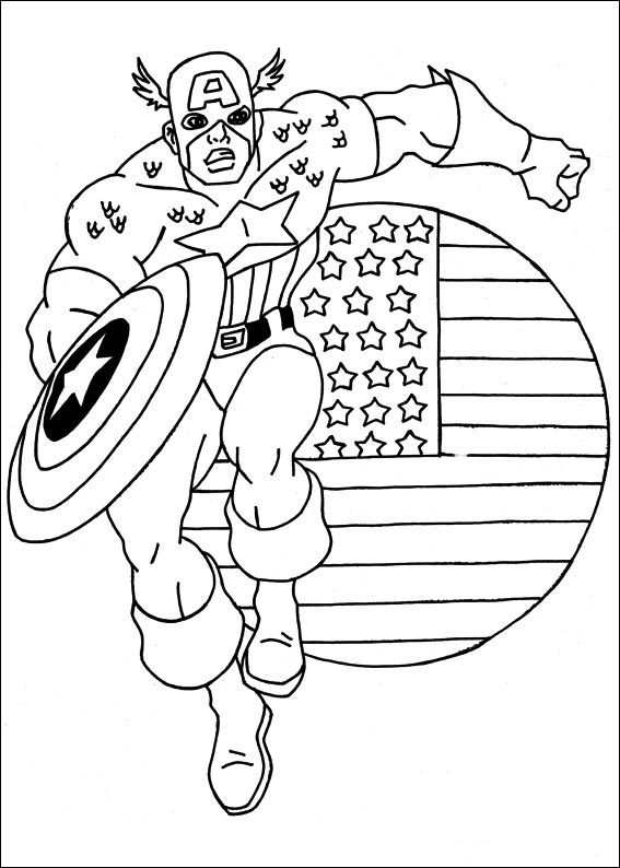 Dibujos Para Colorear Para Niños Capitán América 1